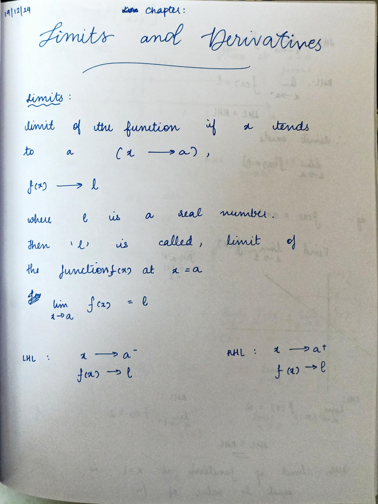 limits and derivatives | PDF