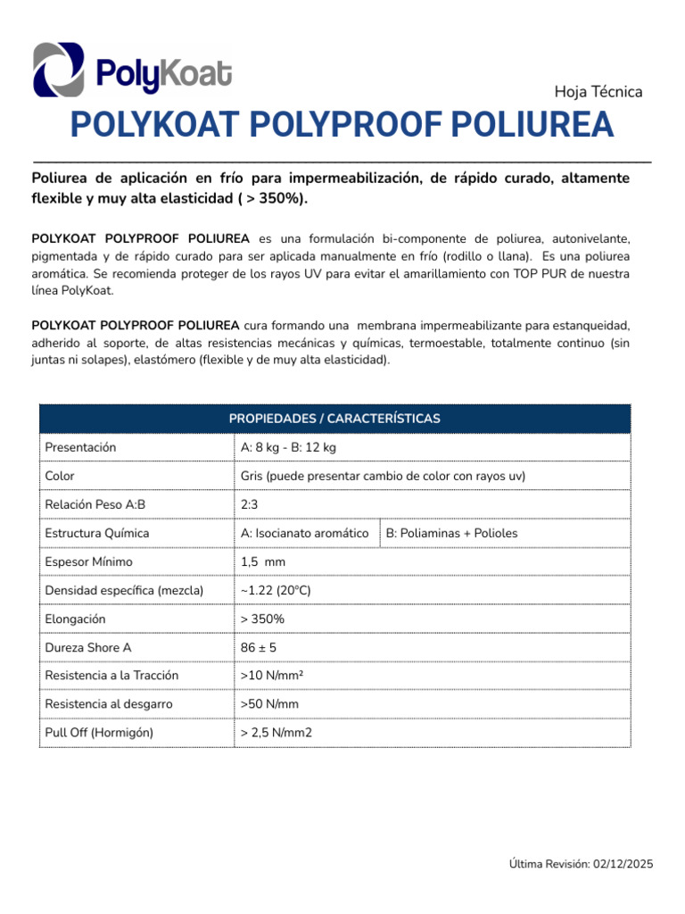 HT Polykoat Polyproof Polyurea | PDF | Hormigón | Materiales