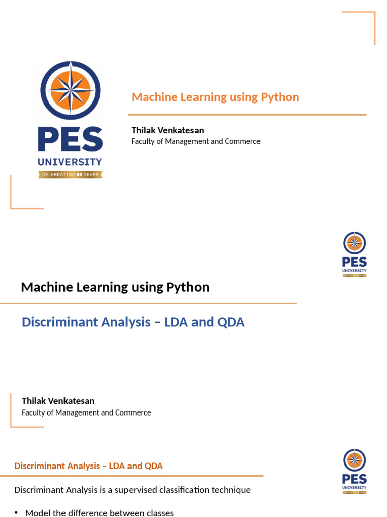LDA vs QDA: Machine Learning Explained | PDF | Statistics | Machine ...
