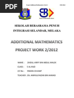 Melaka Add Math Project Work 2/2012 