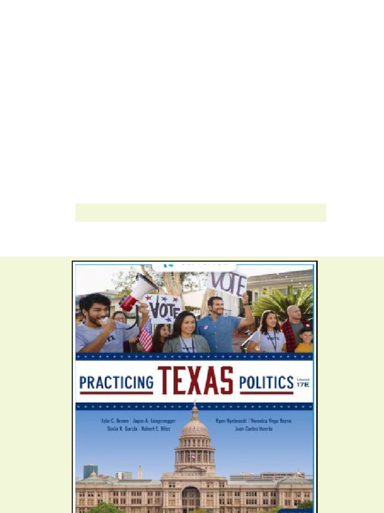 Test Bank for Practicing Texas Politics, Enhanced, 17th Edition, Lyle C ...