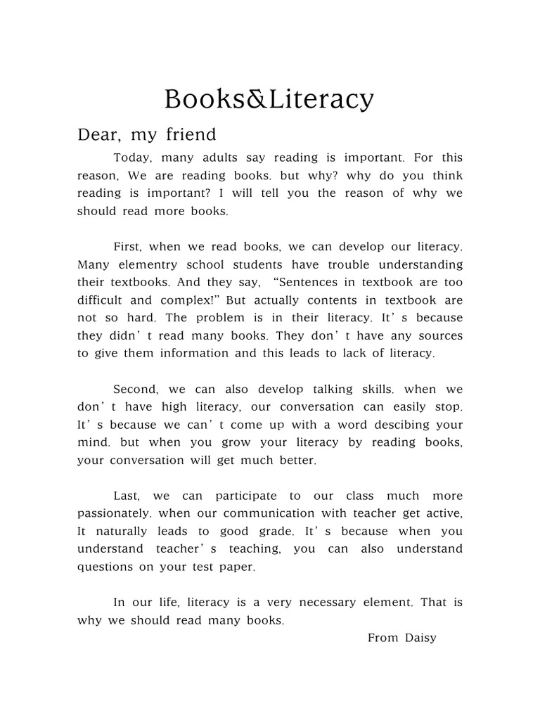 Importance of Reading for Literacy | PDF