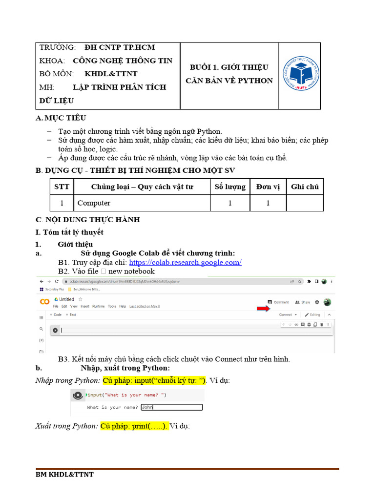Tuan1 - Gioi Thieu Python | PDF