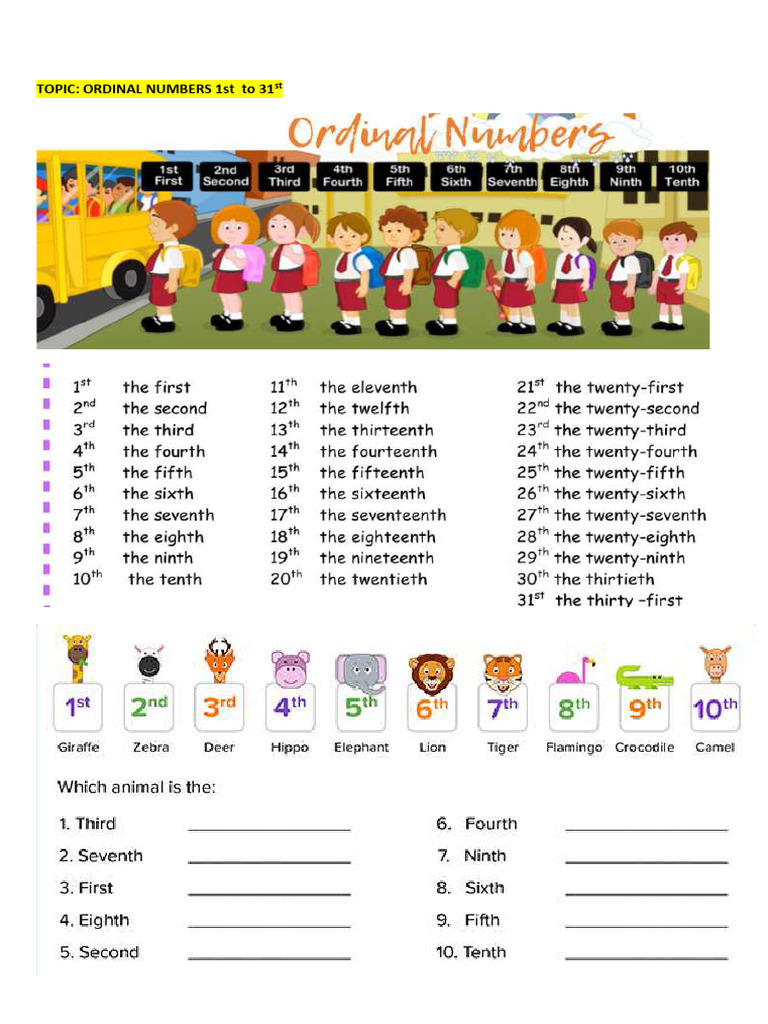 w4. III T. Ordinal Numbers.2. | PDF