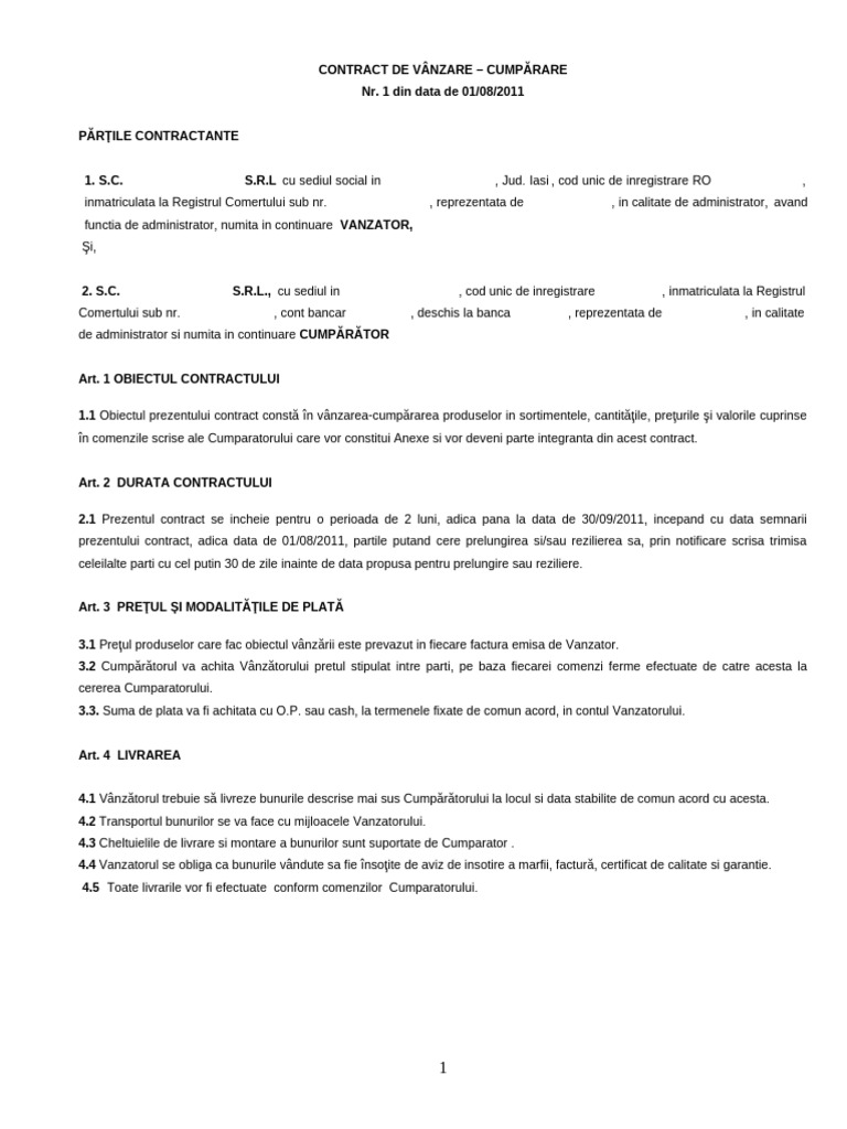 Contract Vanz Model | PDF
