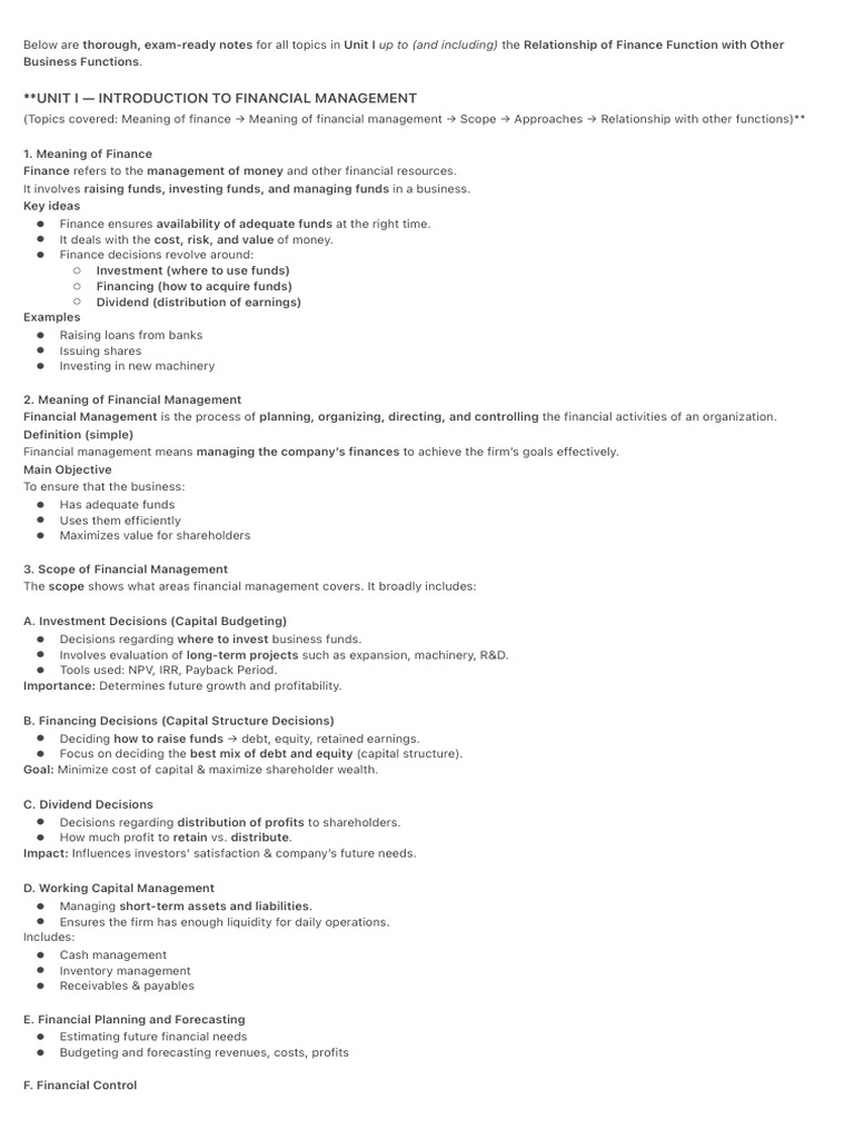 Financial Management Overview and Scope | PDF | Capital Structure ...