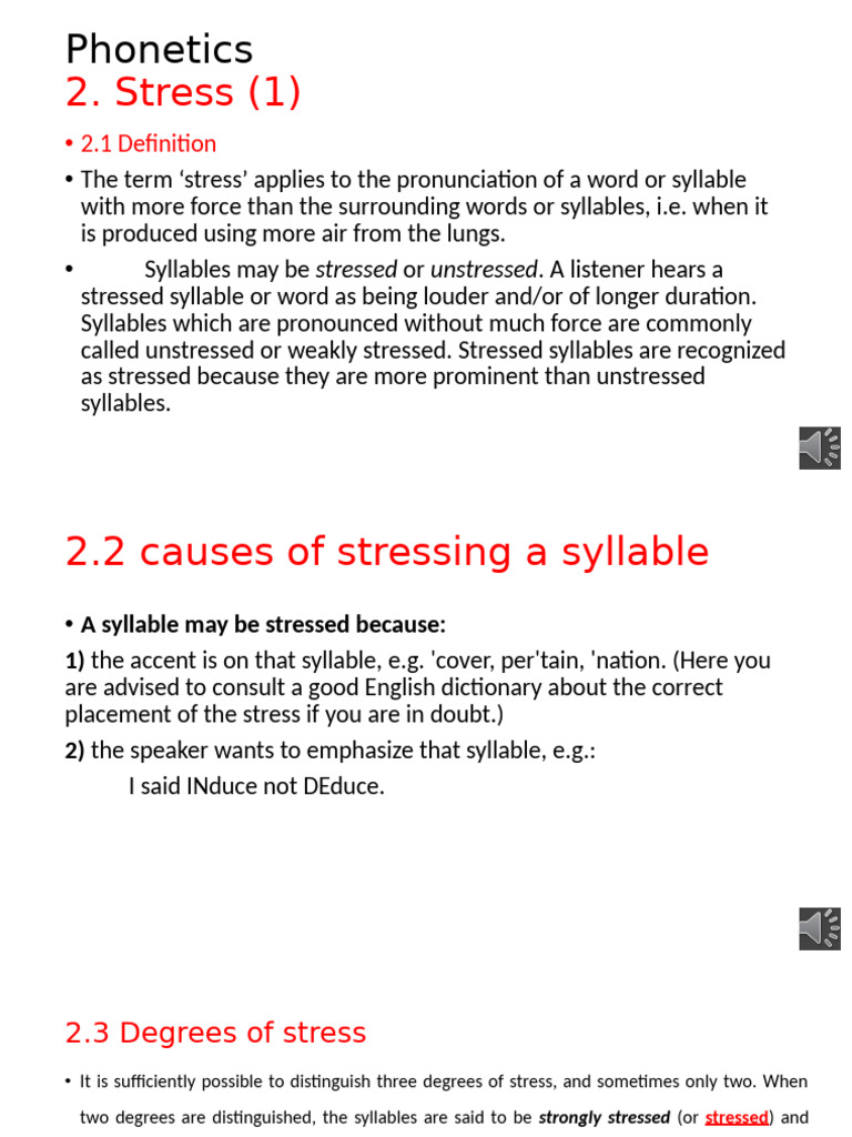 Understanding Syllable Stress in Phonetics | PDF | Stress (Linguistics ...