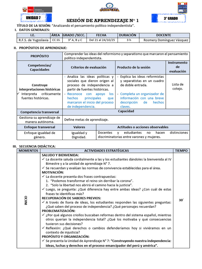 CC - Ss. - Sesion 1CC - SS - Unidad de Aprendizaje #7CC - SS - Unidad ...