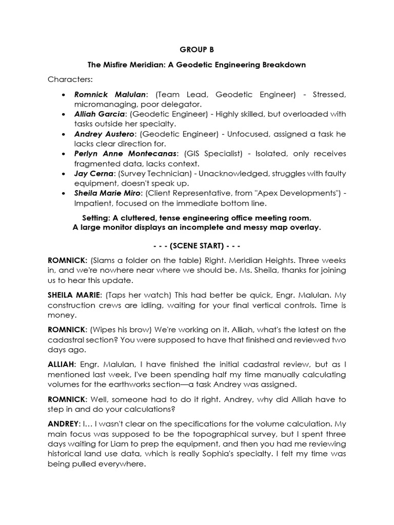 Roleplay Script Ineffective Staffing and Communicating GROUP B | PDF ...