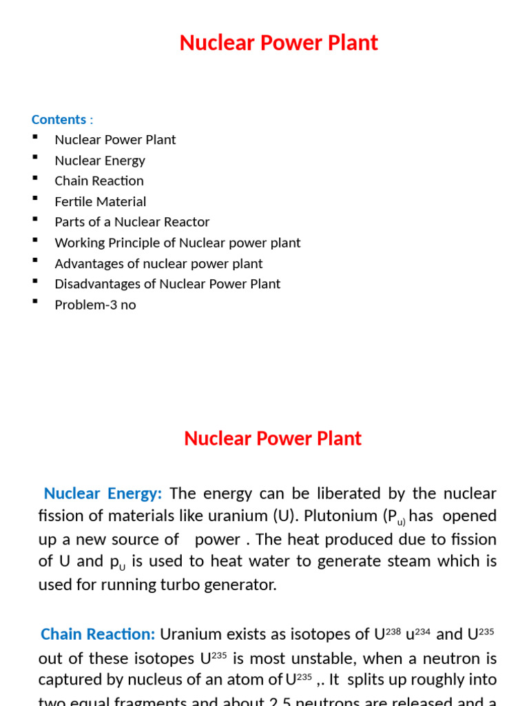 Nuclear Power Plant | PDF | Nuclear Reactor | Nuclear Fission