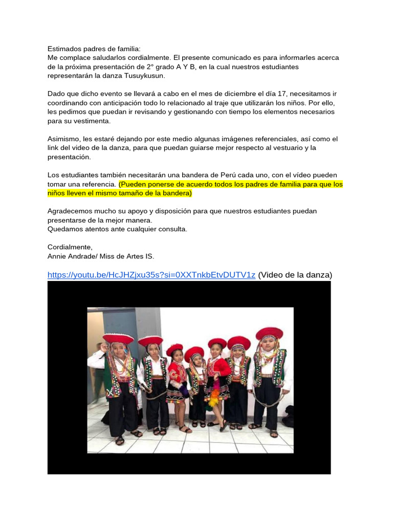 Presentación de Danza y Proyectos 2° Grado | PDF