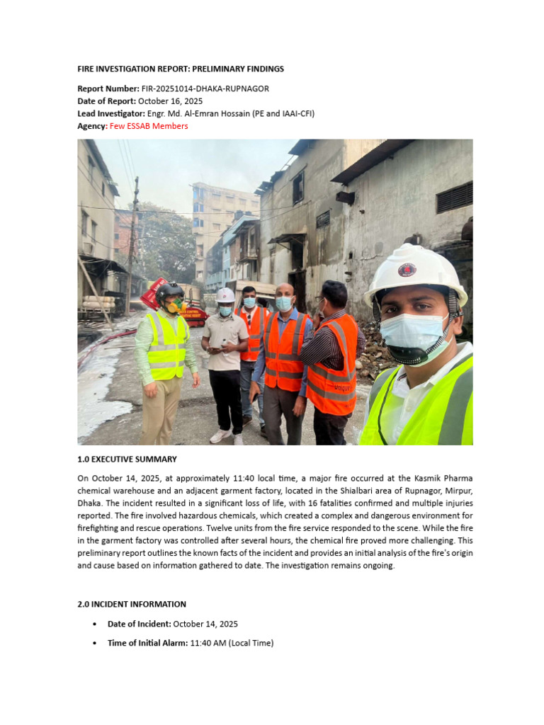 Dhaka Fire Investigation Report 2025 | PDF | Dangerous Goods | Safety