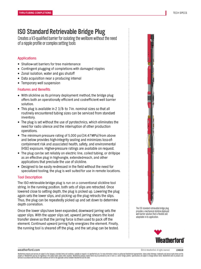 1.2 Retrievable Bridge Plug-Weatherford | PDF