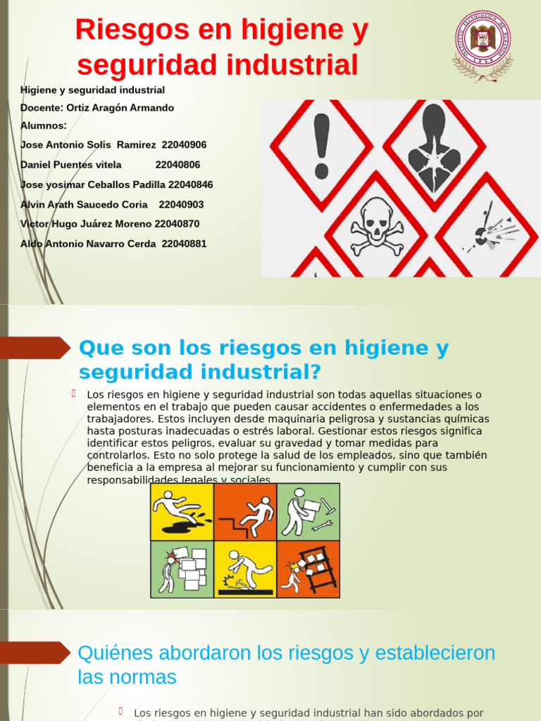 Riesgos en Higiene y Seguridad Industrial | PDF | Administración de ...