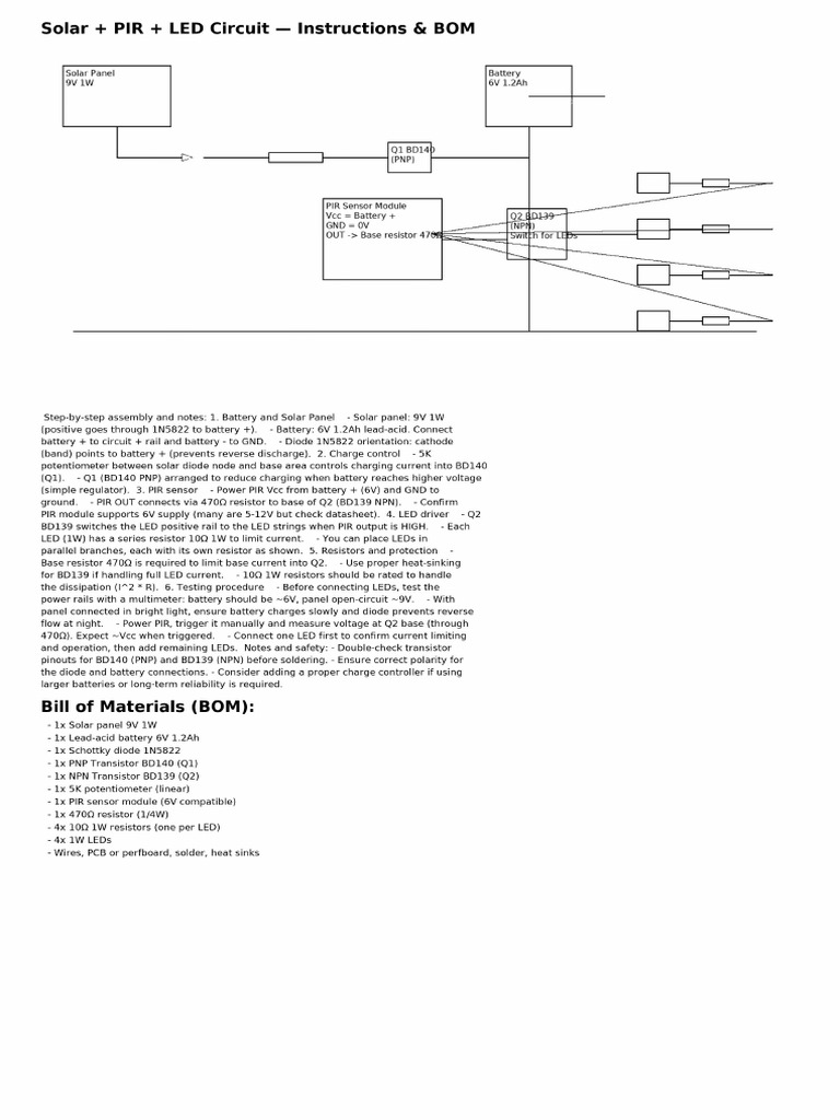 Solar Pir Led Instructions | PDF