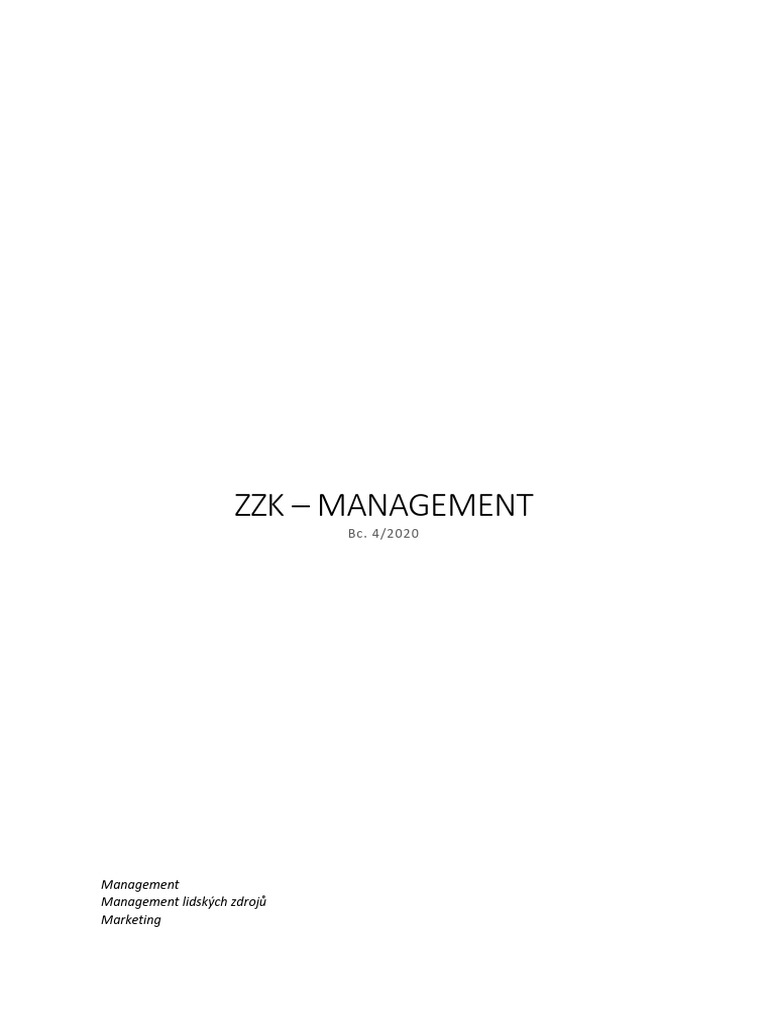 ZZK Management | PDF