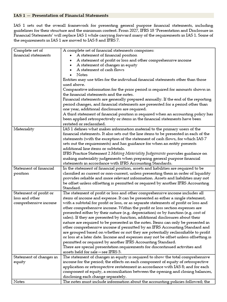 IAS Standards: Financial Statement Guidelines | PDF | Deferred Tax ...
