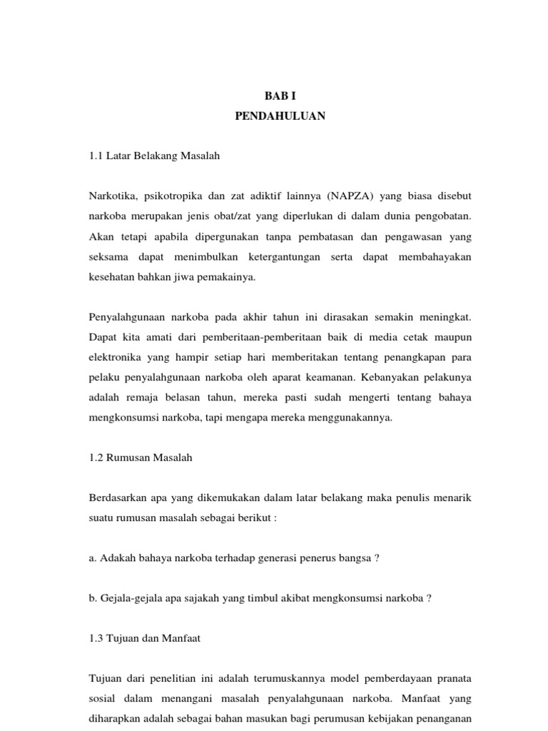 Kti Karya Tulis Ilmiah Narkoba