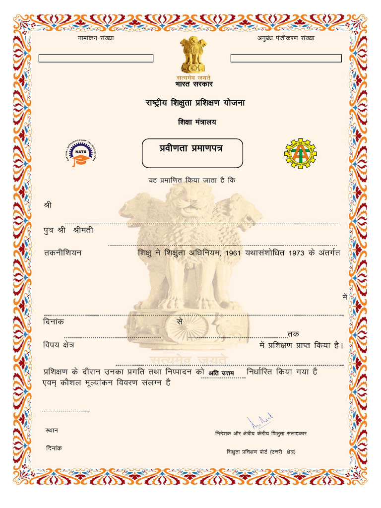 National Apprenticeship Certificate | PDF | Career And Technical ...