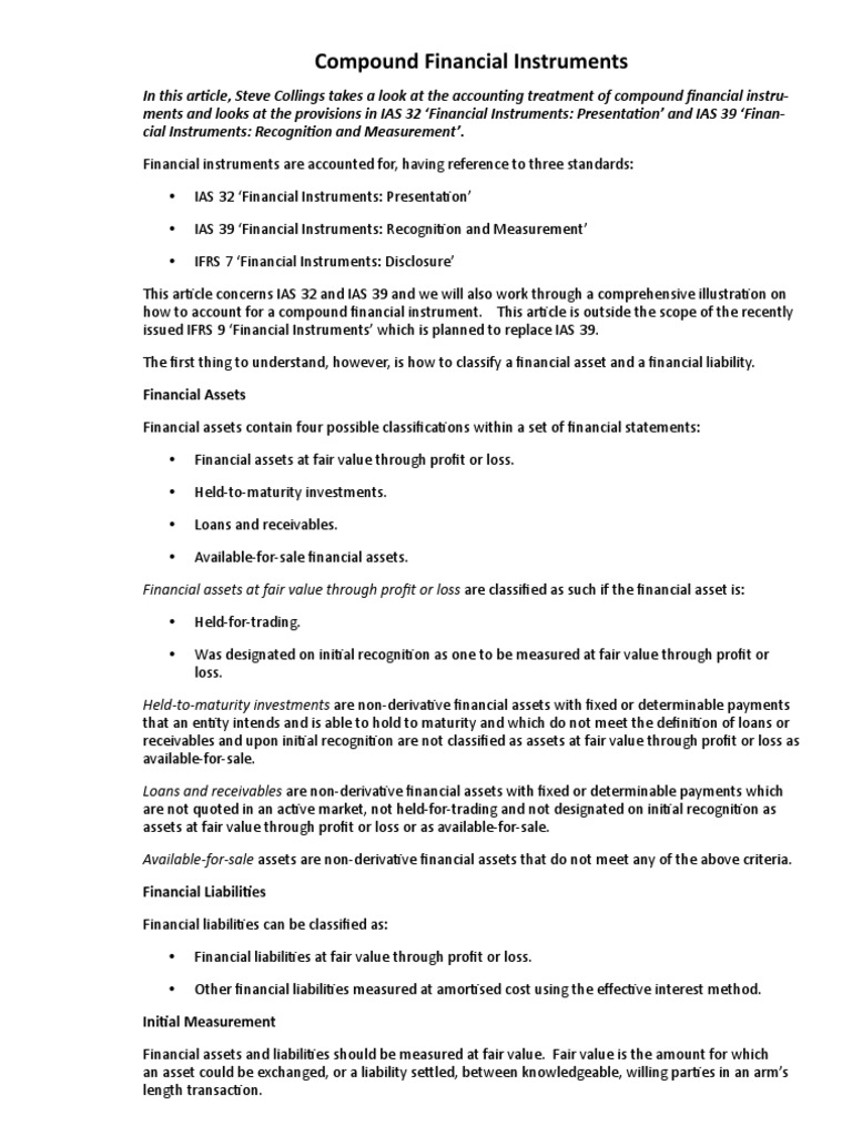 Compound Financial Instruments | PDF | Law