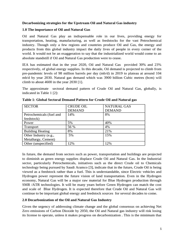 Decarbonization in Upstream Oil & Gas | PDF | Enhanced Oil Recovery ...