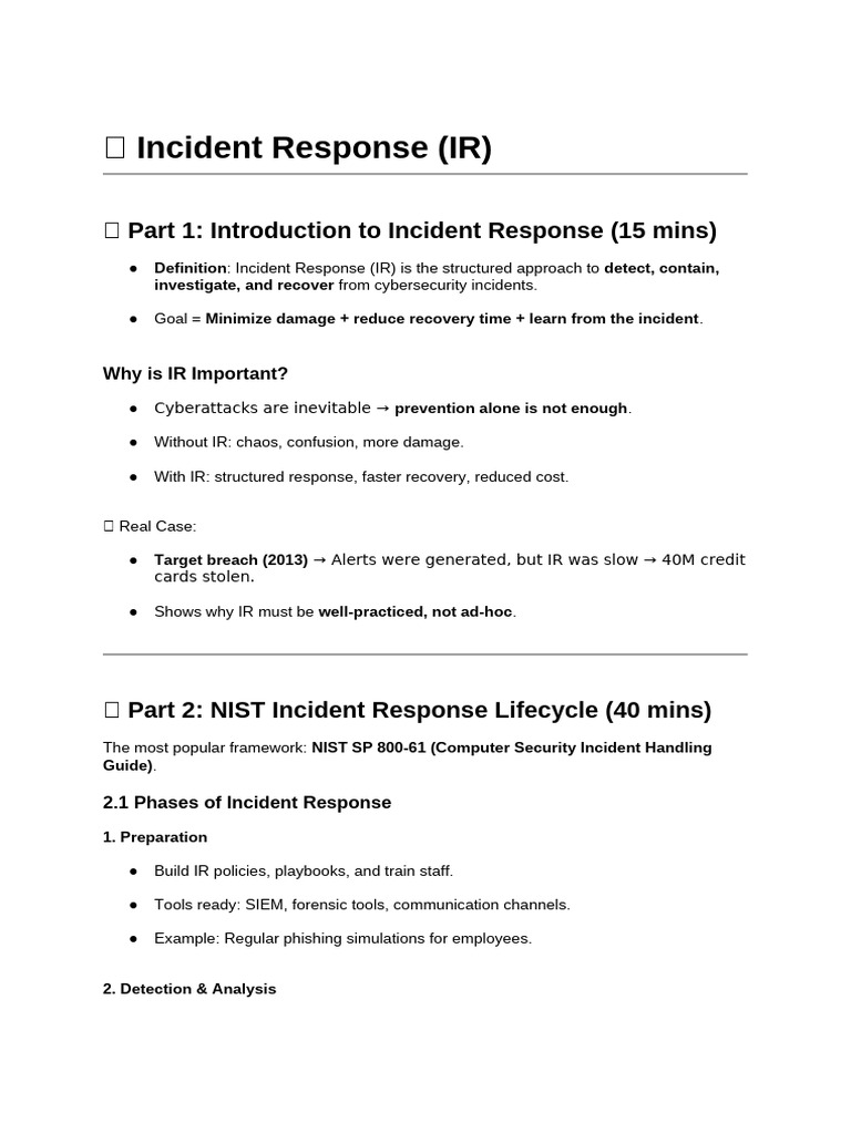 Incident Response Guide: NIST Framework | PDF | Security | Computer ...