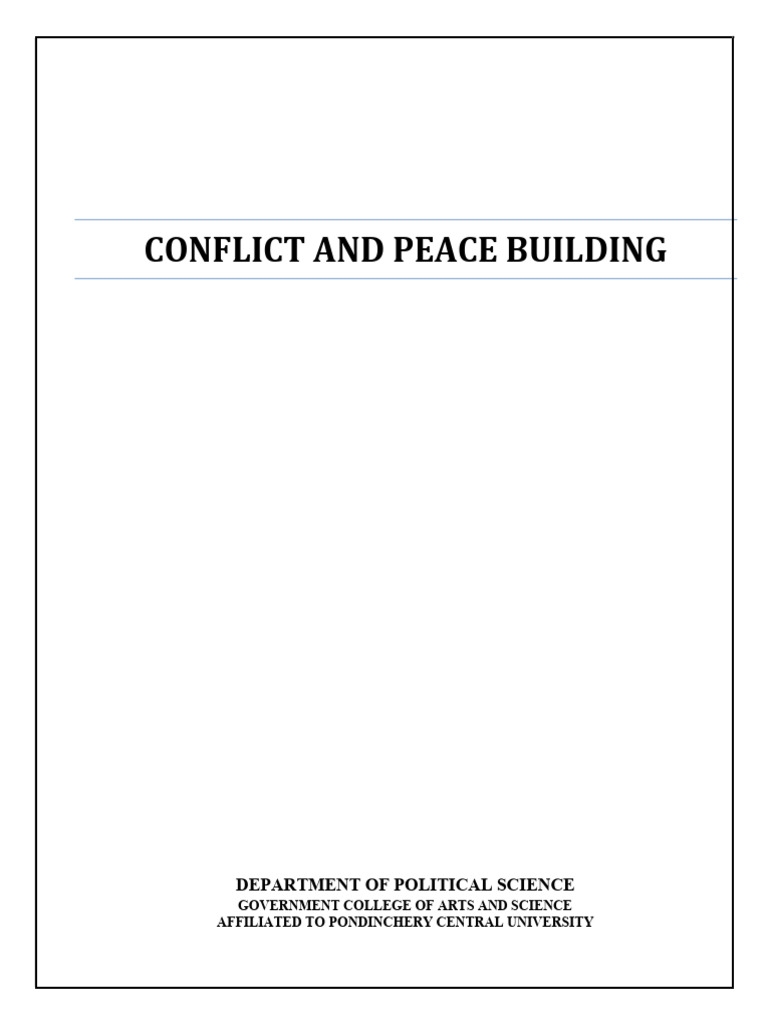 Conflict and Peace Building Overview | PDF | Mediation | Conflict (Process)