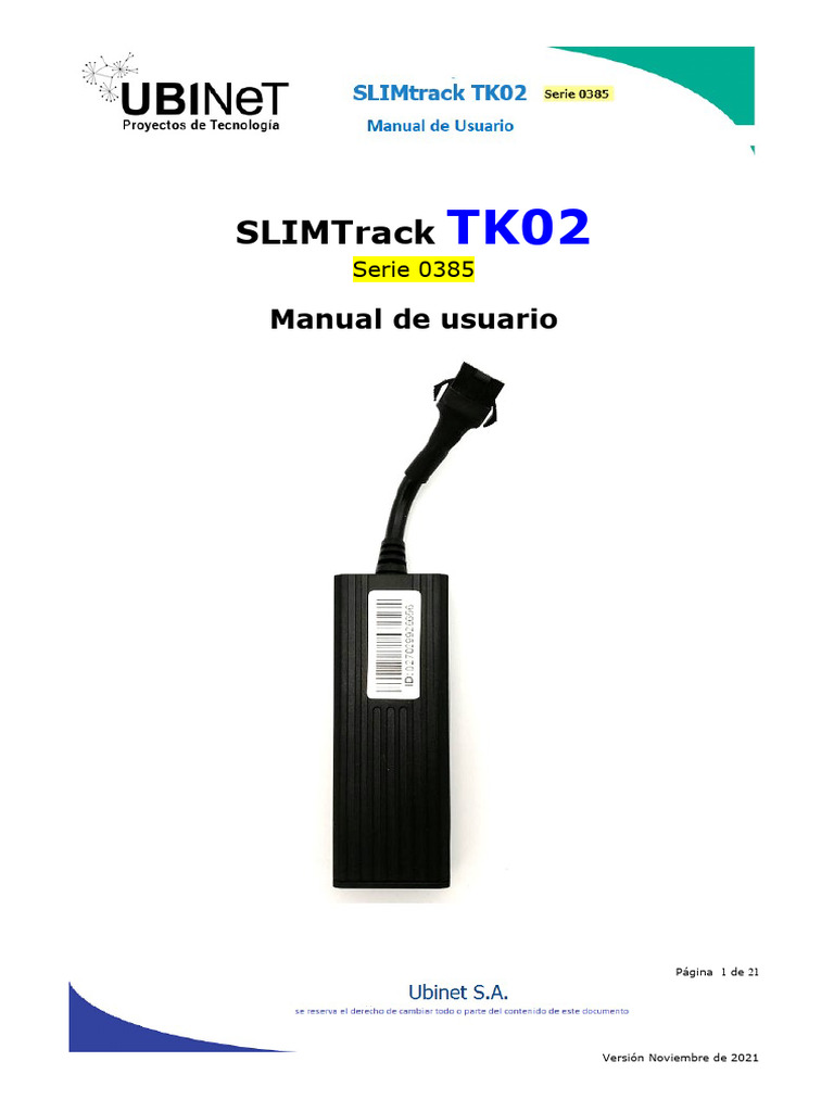 SLIM TK02 Serie 0385 - Manual de Usuario2 | PDF