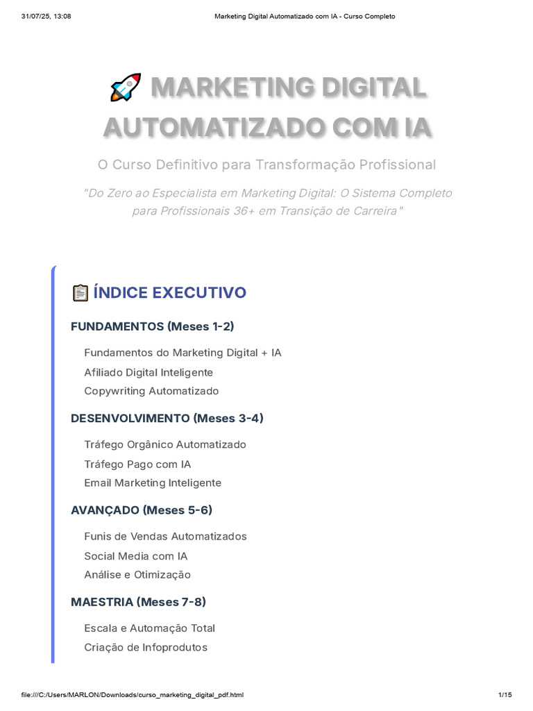 Marketing Digital com IA: Curso Completo | PDF | Marketing | Marketing ...