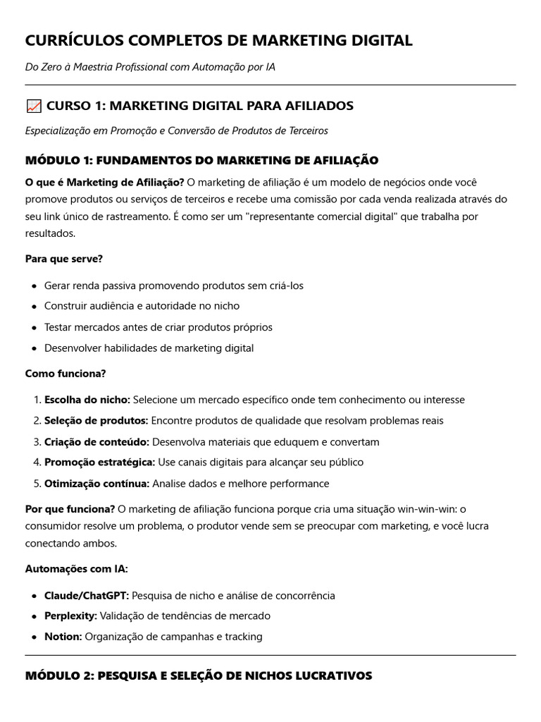 Curso Completo de Marketing Digital | PDF | Marketing | SEO