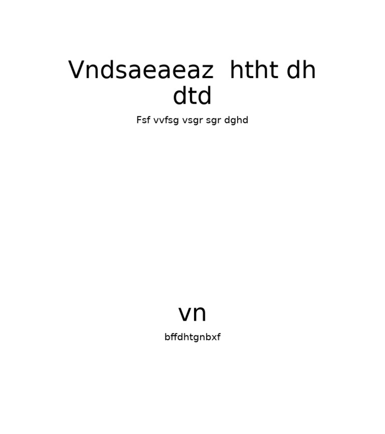 Vndsaeaeaz HTHT DH DTD: FSF VVFSG VSGR SGR DGHD | PDF