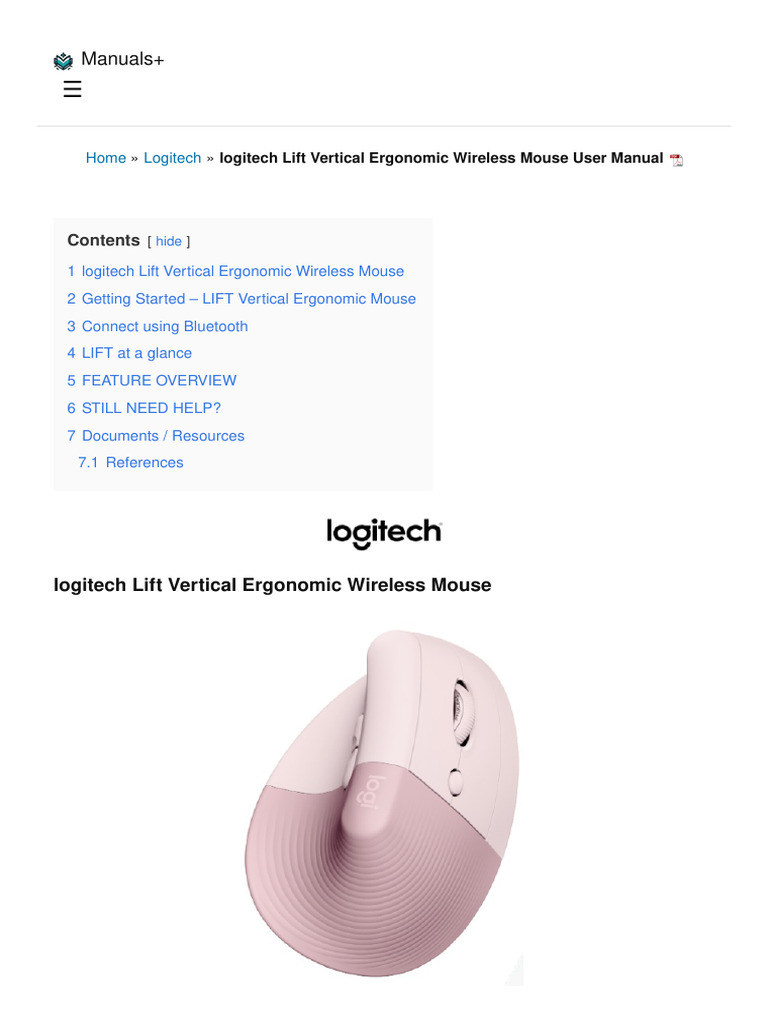 lift-vertical-ergonomic-wireless-mouse-manual | PDF | Computing | Software