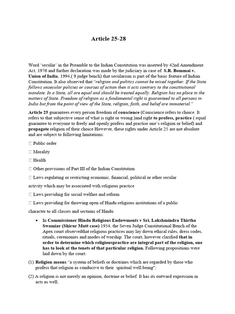 Article 25-28 Students | PDF | Religious Conversion