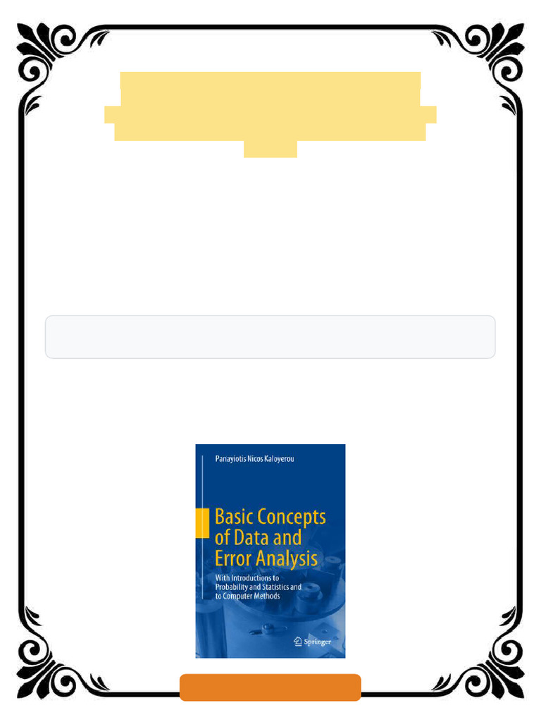 Basic Concepts of Data and Error Analysis With Introductions to ...