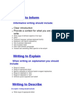 Paper 2: Section B Writing To Inform, Explain, Describe