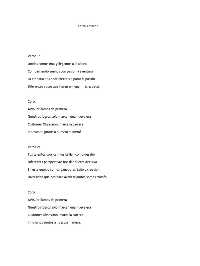 Letra Amazon 2.0 | PDF