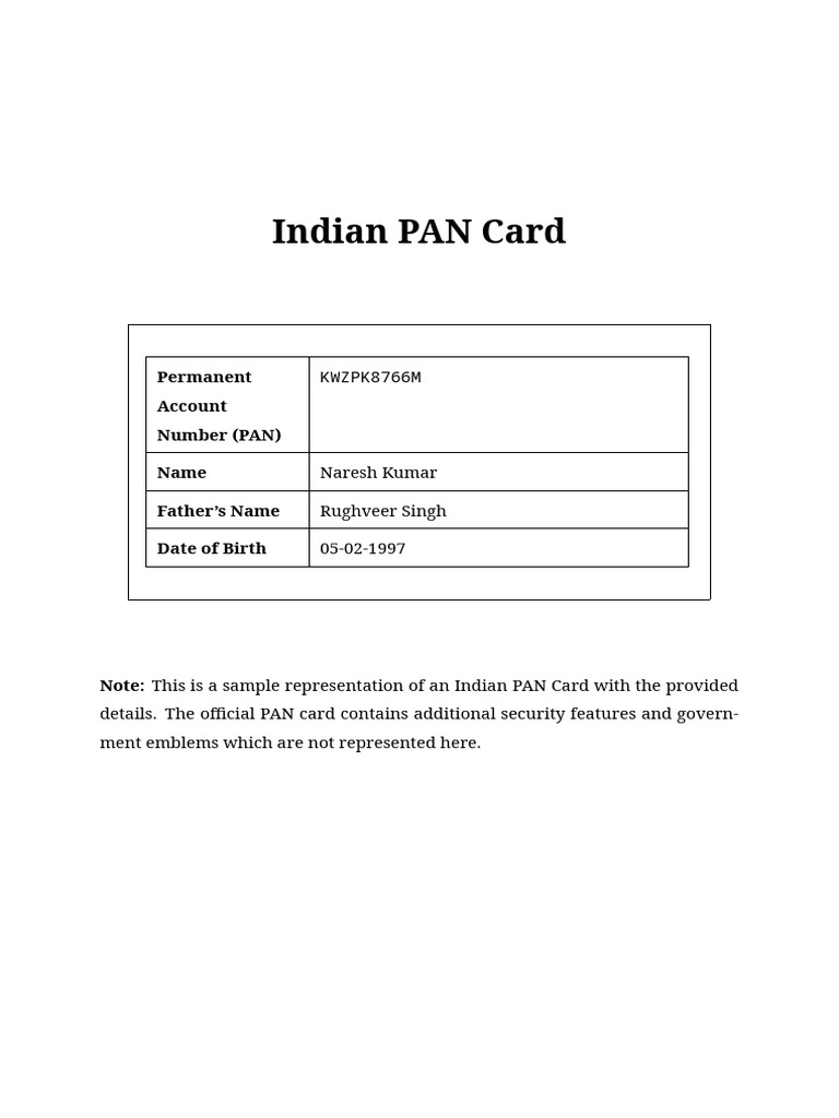 Indian PAN Card | PDF