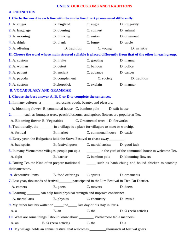 Phonetics, Vocabulary, and Grammar Exercises | PDF | Educational Technology