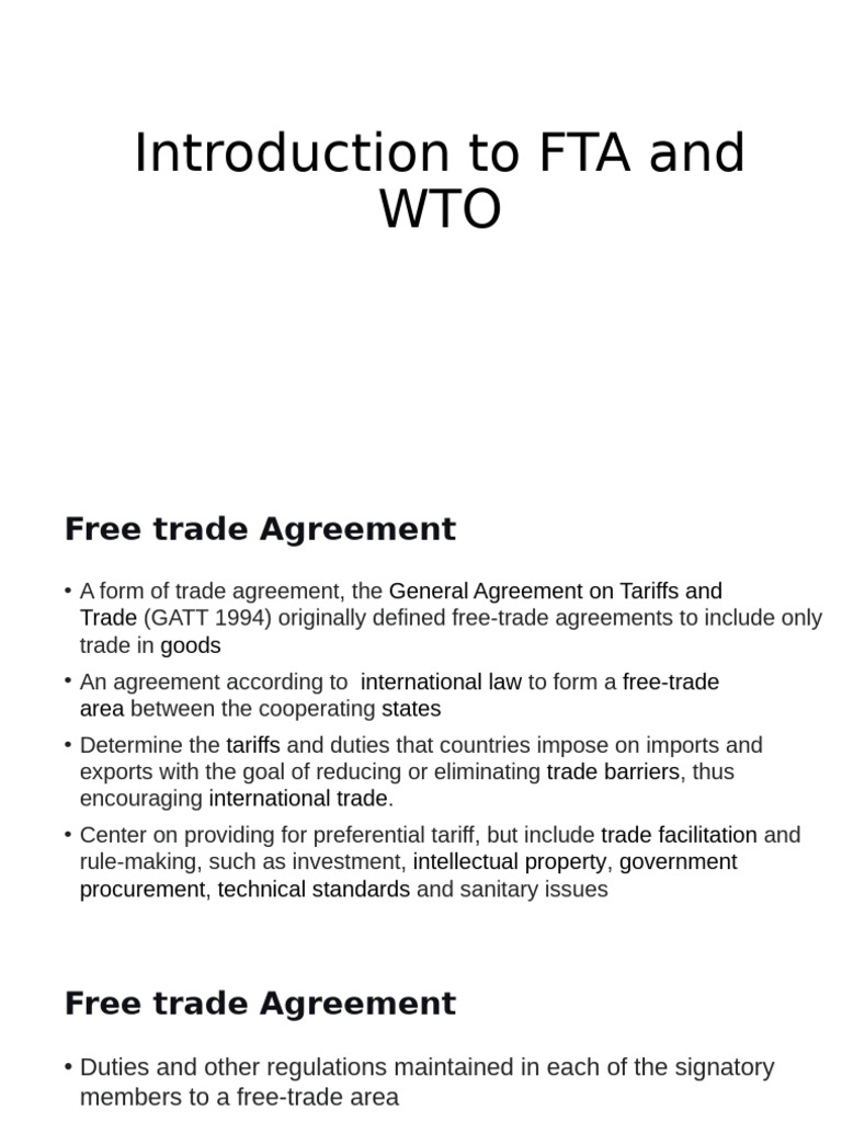 Understanding Free Trade Agreements and WTO | PDF | World Trade ...