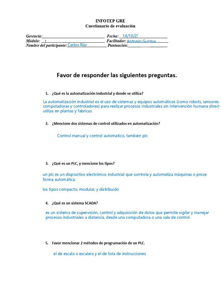 Evaluación Mod 1 | PDF
