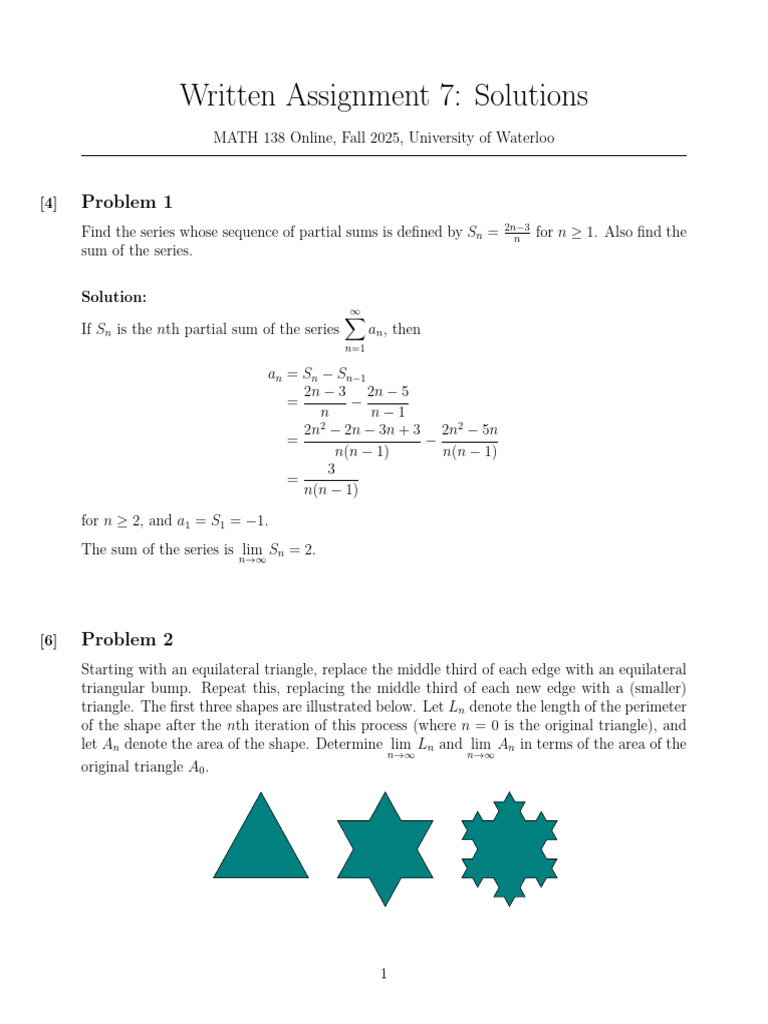MATH 138 WA 07 Solutions | PDF | Limit (Mathematics) | Mathematics