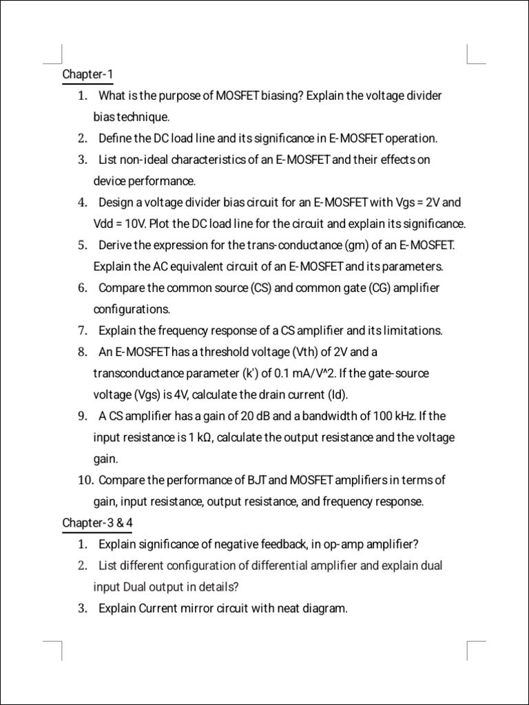 MOSFET and Op-Amp Circuit Design Guide | PDF | Amplifier | Operational ...