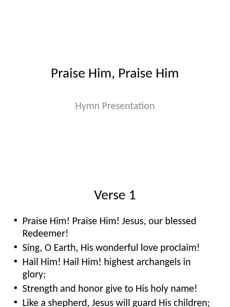 Praise Him Praise Him | PDF