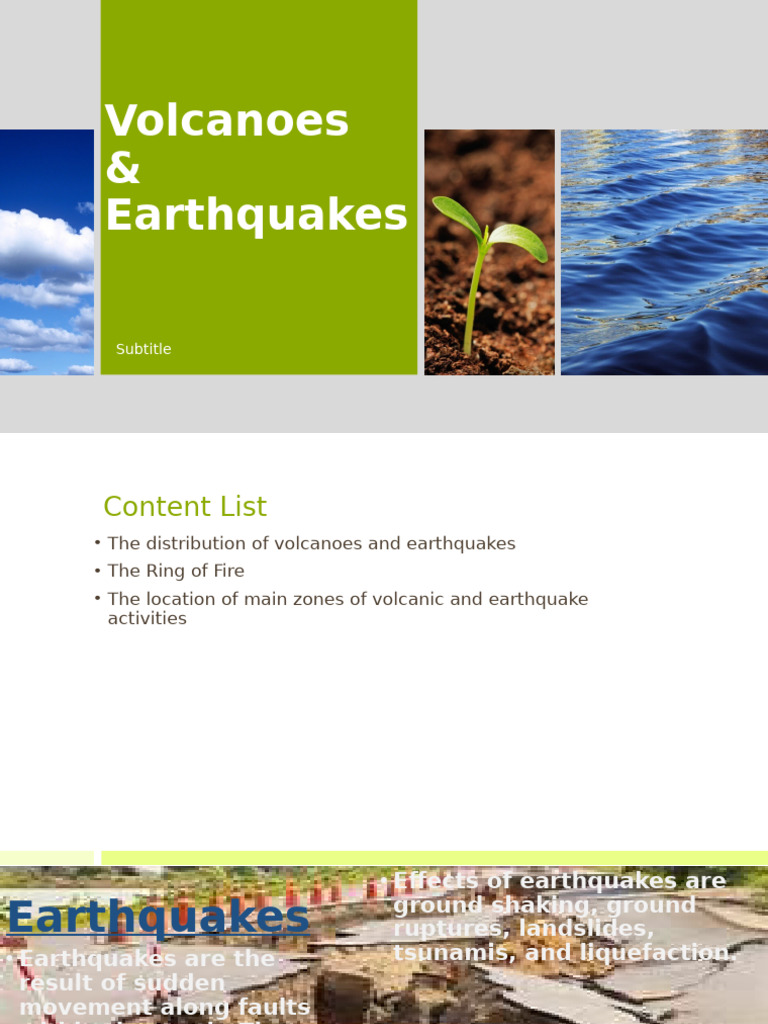 Volcanoes and Earthquakes Overview | PDF | Plate Tectonics | Earthquakes