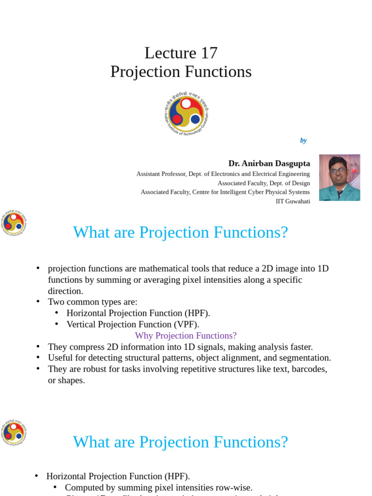 Lecture 17 Projection Functions | PDF | Image Segmentation | Function ...