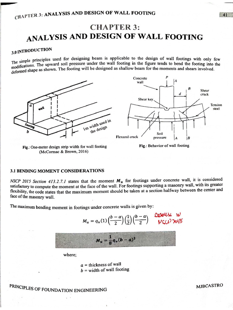 Analysis and Design of Wall Footing | PDF