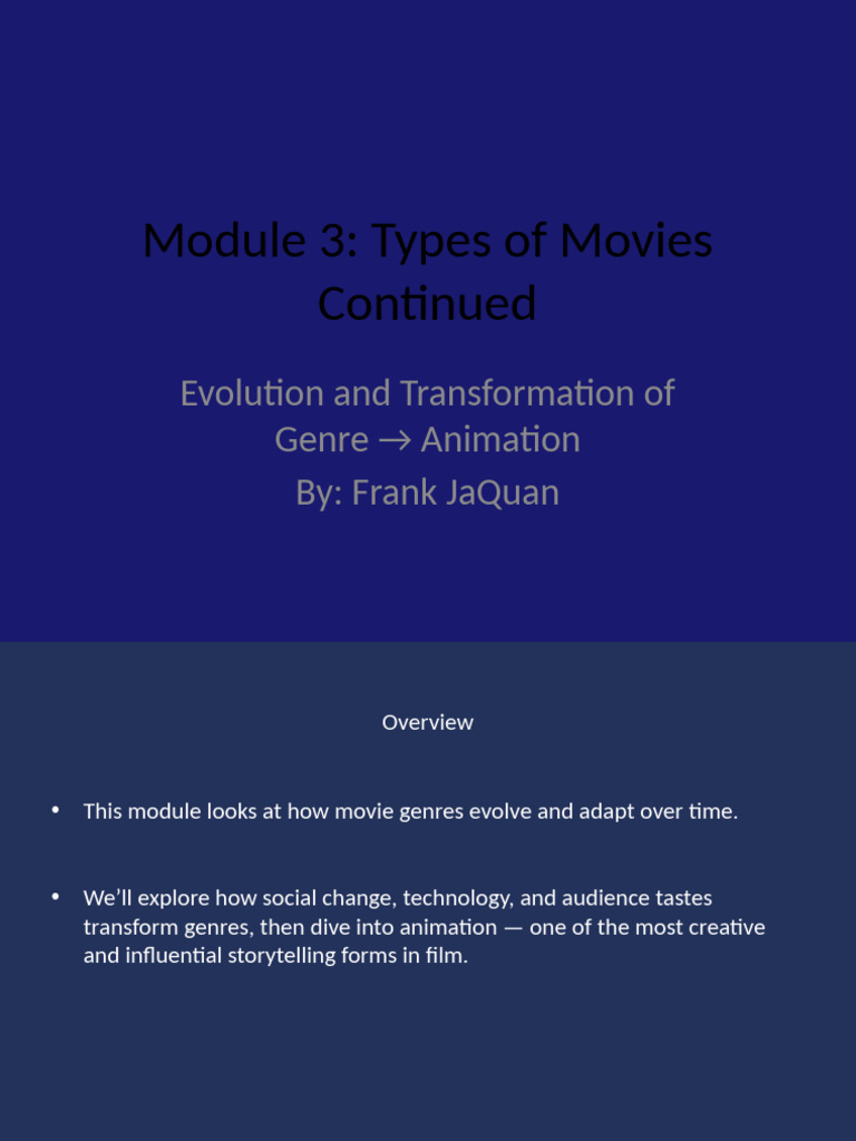 Module 3 Types of Movies Continued Clean | PDF | Animation | Walt ...