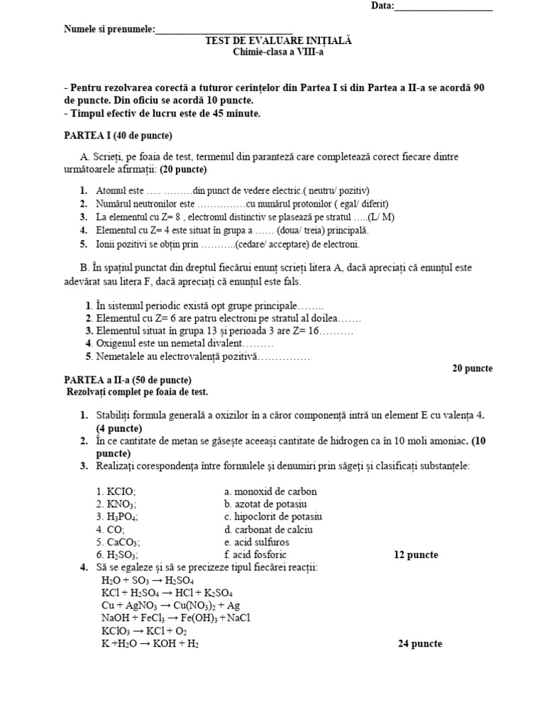 Test Initial Viii | PDF