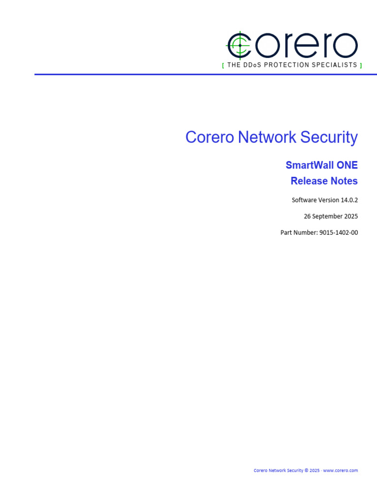 Corero SmartWall ONE 14.0.2 Release Notes | PDF | Computer Network ...