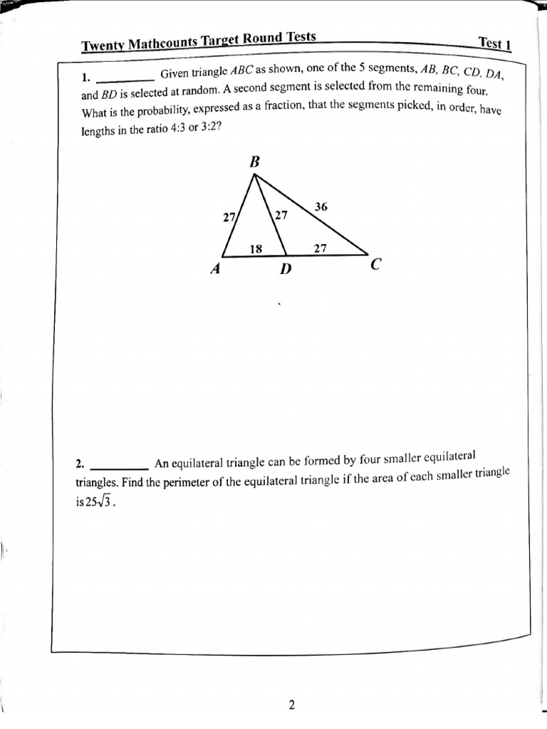 Mathcounts Target Round Test01 | PDF